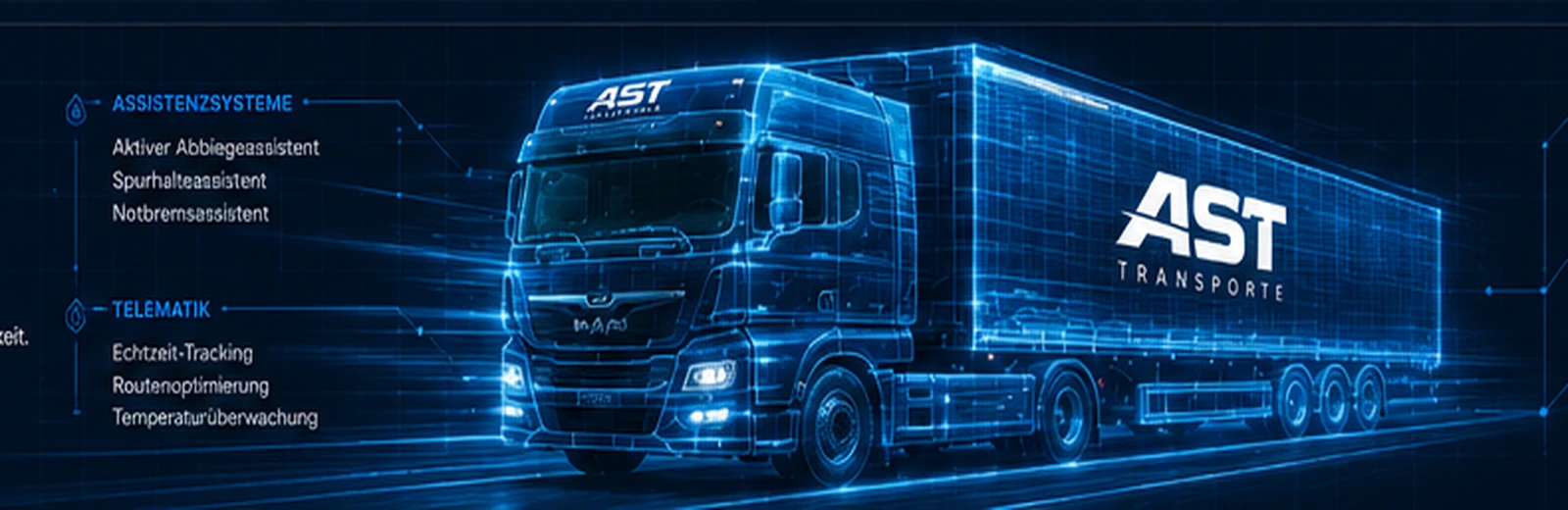 Technische Scan-Darstellung eines AST LKW